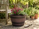 Planter Strend Pro Woodeff, 52x30 cm, Brown, wood effect, barrel