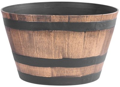 Flower pot Strend Pro, Woodeff, 52x30 cm, gold, wood effect, barrel