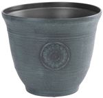 Flower pot Strend Pro, metal effect, green, 30x25 cm