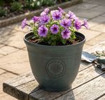 Planter Strend Pro, metal effect, Green, 25x30 cm