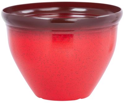 Flower pot Strend Pro, glaze, red, 38x28,5 cm