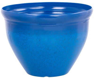 Flower pot Strend Pro, glaze, blue, 38x28,5 cm