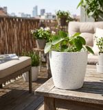 Planter Strend Pro Stone, 23x20.5 cm, White, stone effect