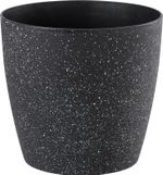 Kvetináč Strend Pro Stone, 28x26 cm, čierny, efekt kameňa