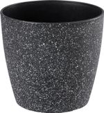 Planter Strend Pro Stone, 23x20.5 cm, Black, stone effect