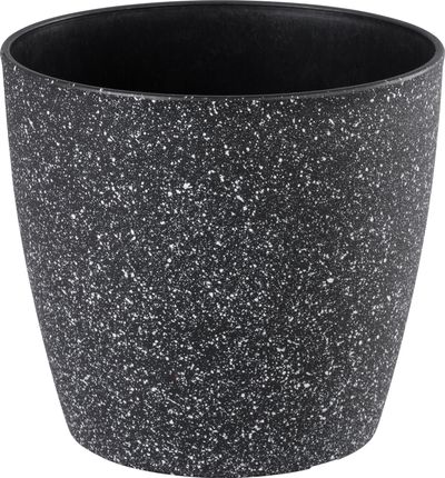 Virágcserép Strend Pro Stone, 23x20,5 cm, fekete, kő hatású