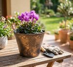 Kvetináč Strend Pro Flower, 24,5x19,3 cm, zlatý, metalický efekt