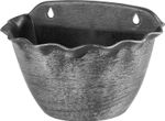 Virágcserép Strend Pro Wave, 26x18 cm, ezüst, fémes hatású, függő