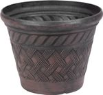 Planter Strend Pro, 29x23 cm, dark brown, rattan pattern