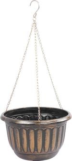 Planter Strend Pro, hanging, gold, 24.5x15 cm, with chain and hanger