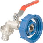 Set Strend Pro, 3/4" valve + 60 mm plastic reducer + 1" outlet, for IBC tank, Galvanized