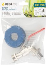 Set Strend Pro, 3/4" valve + 60 mm plastic reducer + 1" outlet, for IBC tank, Galvanized