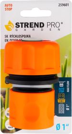 Gyorscsatlakozó Strend Pro Garden, 1" átfolyással, STOP, kerti, MAX FLOW