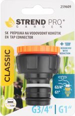 Tap Connector Strend Pro Garden, G1", with G3/4" reducer, for water tap, internal thread, MAX FLOW