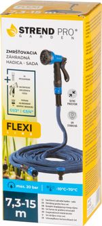 Locsolócső Strend Pro Garden Flexi, 7.3-15 m, 1/2"-3/4" + szórópisztoly, kerti
