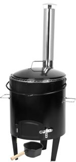 Cauldron Set Strend Pro, complete, for goulash/feast, 14 liter, enameled, with ladle, lid, and woode