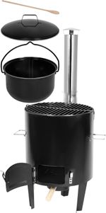 Cauldron Set Strend Pro, complete, for goulash/feast, 14 liter, enameled, with ladle, lid, and woode