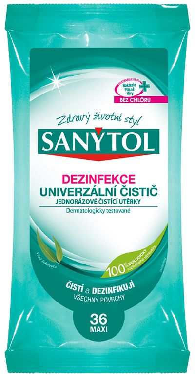 Disinfection Sanytol, universal cleaner, disposable wipes, 36 pcs