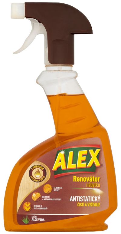 Sprej Alex bútorrestaurátor, antisztatikus, aloe vera, 375 ml