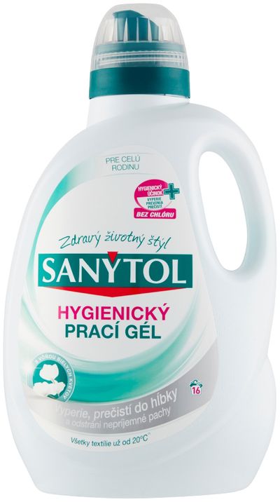 Gél Sanytol, hygienický, prací, vôňa bielych kvetov, 1650 ml