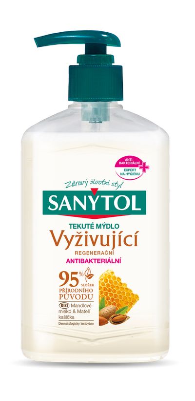 Soap Sanytol, disinfectant, nourishing, almond milk, 250 ml