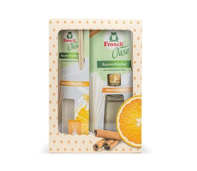 Ajándékkészlet Frosch EKO, Oase narancs, diffúzor + utántöltő, 2x 90 ml