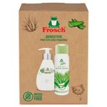 Gift Set Frosch Sensitive, Aloe Vera, shower gel and liquid soap, 2x 300 ml