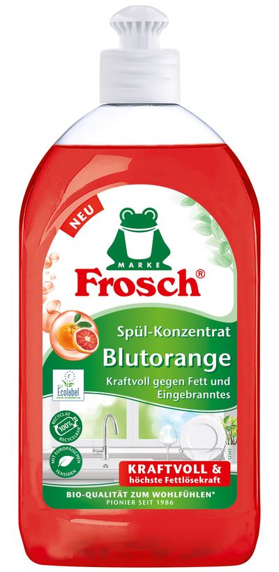 Prostriedok Frosch, na umývanie riadu, červený pomaranč, 500 ml