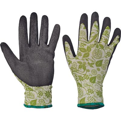 Gloves PINTAIL brown 09/L, nylon/latex, green
