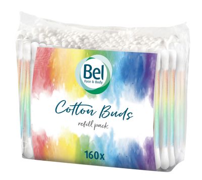 Vattás pálcikák Bel Rainbow, 160 db