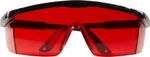 Safety goggles with extendable temple, red