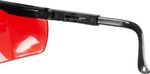 Safety goggles with extendable temple, red