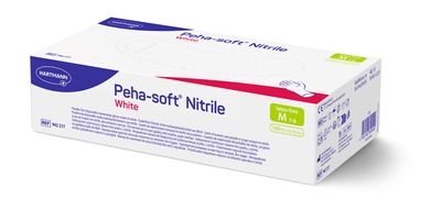 Gloves Peha-soft nitrile, white, M, pack of 100 pcs