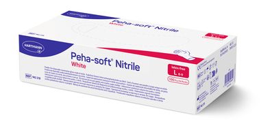 Gloves Peha-soft nitrile, white, L, pack of 100 pcs