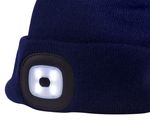 LED cap, blue, 4x SMD LED, USB charging