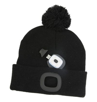 Cap Strend Pro Wahoo, black, L, 4x SMD LED, 60 lm, with pompom