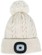 Cap Strend Pro Damon, white, L, 4x SMD LED, 60 lm, with pompom, WINTER