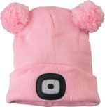 Cap Strend Pro, kid, pink, M, with pompoms, 4x SMD LED, USB charging