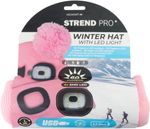 Cap Strend Pro, kid, pink, M, with pompoms, 4x SMD LED, USB charging