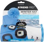 Sapka Strend Pro, gyerek kék M, bojtos, 4x SMD LED, USB töltés