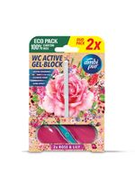 WC Active Gel Block Ambipur, rose and lily, 2x45g