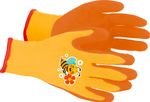 Gloves Strend Pro, children's, girls', with bee design, orange, garden, with blister pack, size 5