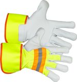 Gloves Strend Pro Janus High Vision, textile/leather, with reflective elements, size 10/XL, blister