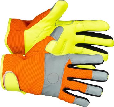 Gloves Strend Pro Caveron High Vision, textile/leather, with reflective elements, size 11/XXL, blist