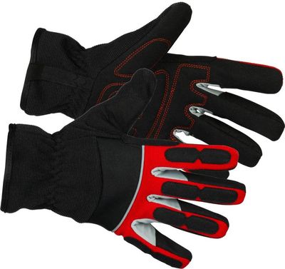 Gloves Strend Pro Velumi High Vision, textile/leather, with reflective elements, size 11/XXL, bliste