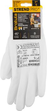 Kesztyű ST BROTULA White 07/S, kerti, fehér, bliszteres csomagolásban