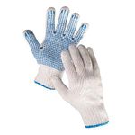 Gloves PLOVER 09/L, knitted, polyester, PVC dots, with blister pack