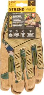 Rukavice Strend Pro Camo, pracovné, camouflage, veľkosť 9/L
