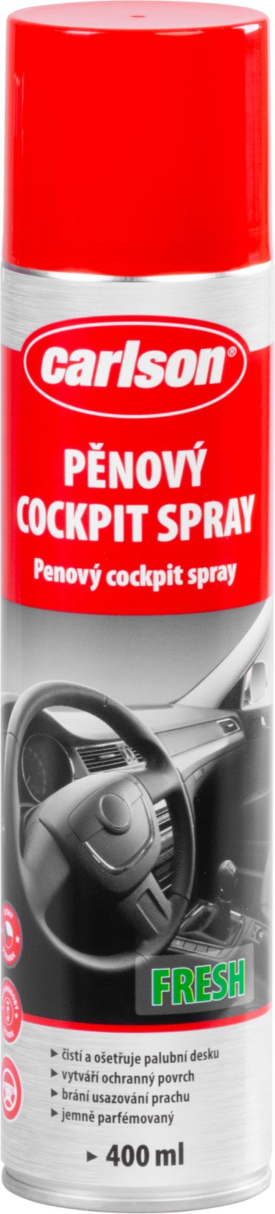 Čistič palubnej dosky carlson, aerosól, penový, fresh, na auto, 400 ml