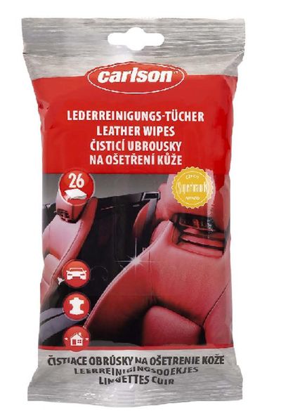 Törlőkendő Carlson, tisztító, bőrhöz, autóhoz, 26 db